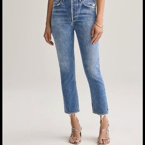 AGOLDE Riley high rise straight crop (frequency wash)